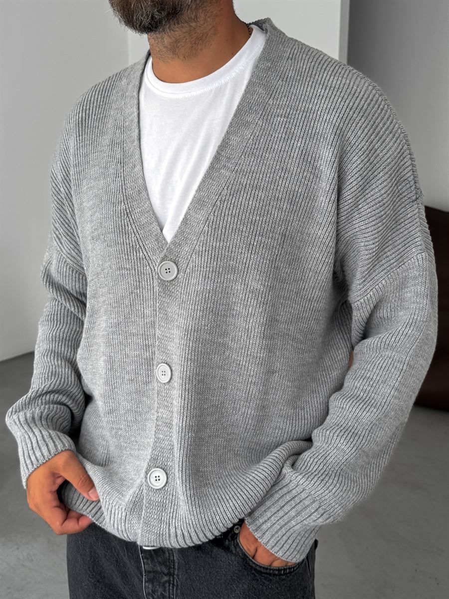 Buttoned Oversize Knitted Cardigan