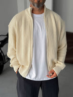 Half-Zip Mock Neck Knitted Cardigan