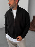 Half-Zip Mock Neck Knitted Cardigan