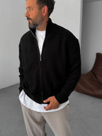 Half-Zip Mock Neck Knitted Cardigan