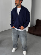 Half-Zip Mock Neck Knitted Cardigan