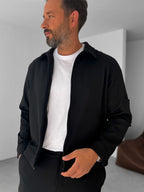 Knitted Ribbed Jacket with Sleeve Pocket