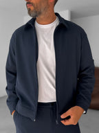 Knitted Ribbed Jacket with Sleeve Pocket