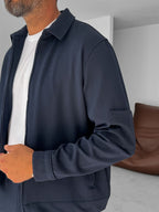 Knitted Ribbed Jacket with Sleeve Pocket