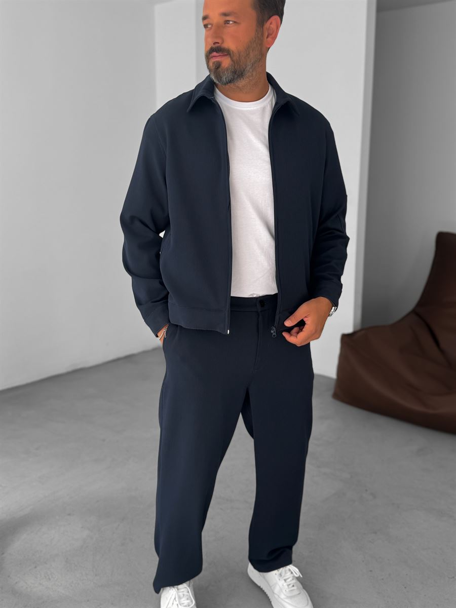 Knitted Ribbed Jacket with Sleeve Pocket