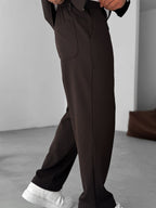 Knitted Ribbed Baggy Pants