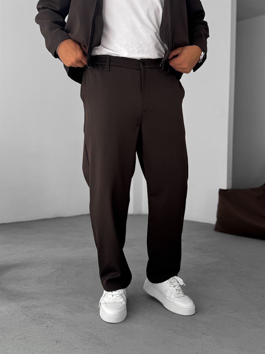 Knitted Ribbed Baggy Pants