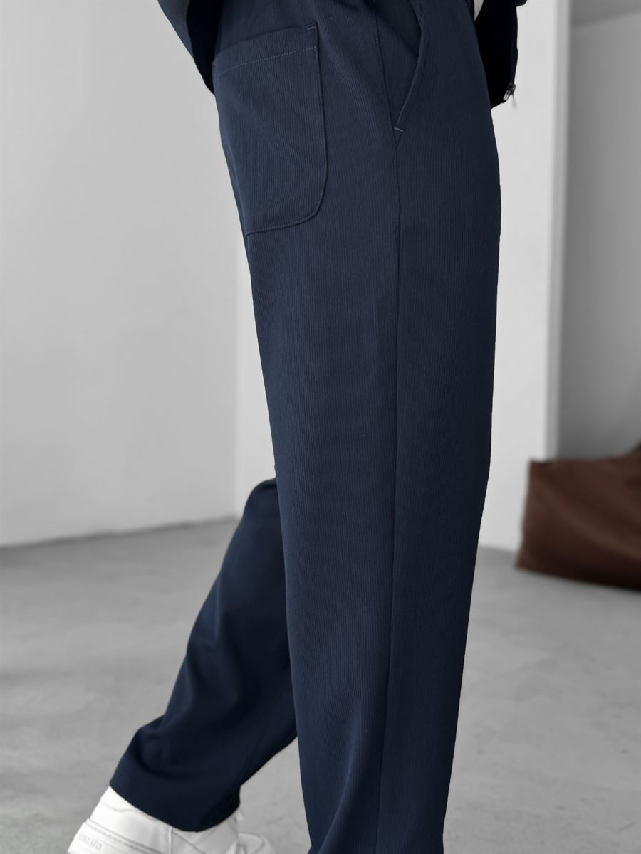 Knitted Ribbed Baggy Pants