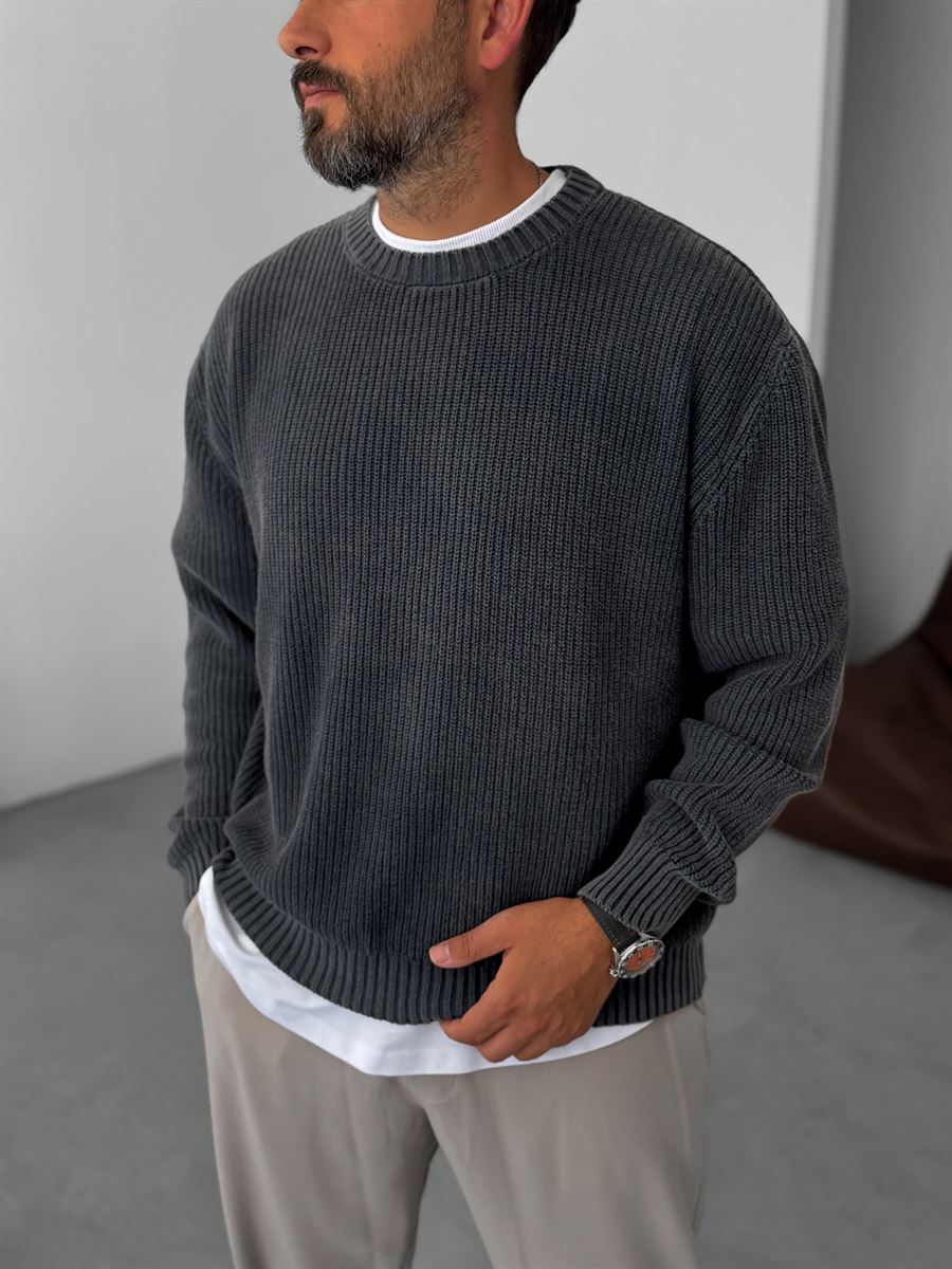 Washed Oversize Knit Sweater