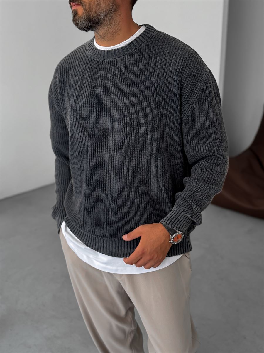 Washed Oversize Knit Sweater