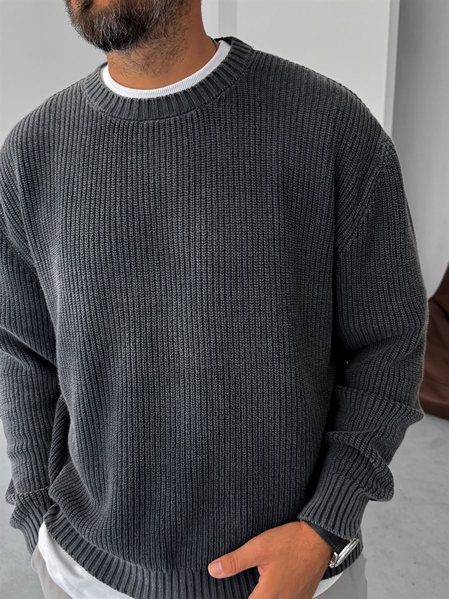 Washed Oversize Knit Sweater