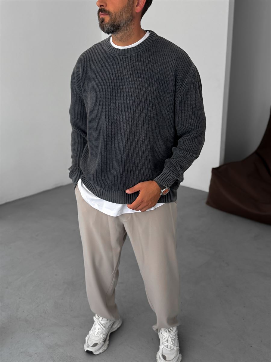 Washed Oversize Knit Sweater