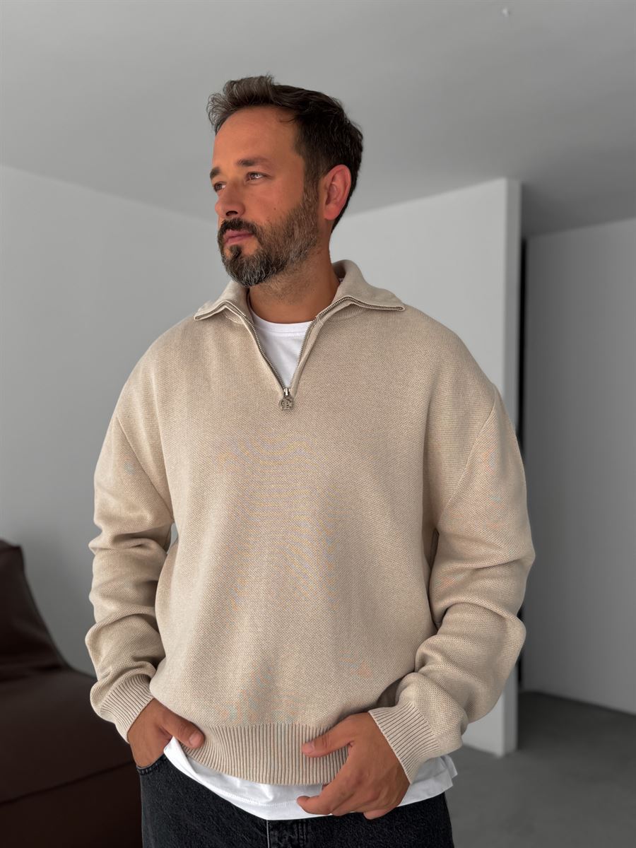 Half-Zip Knitwear Sweatshirt