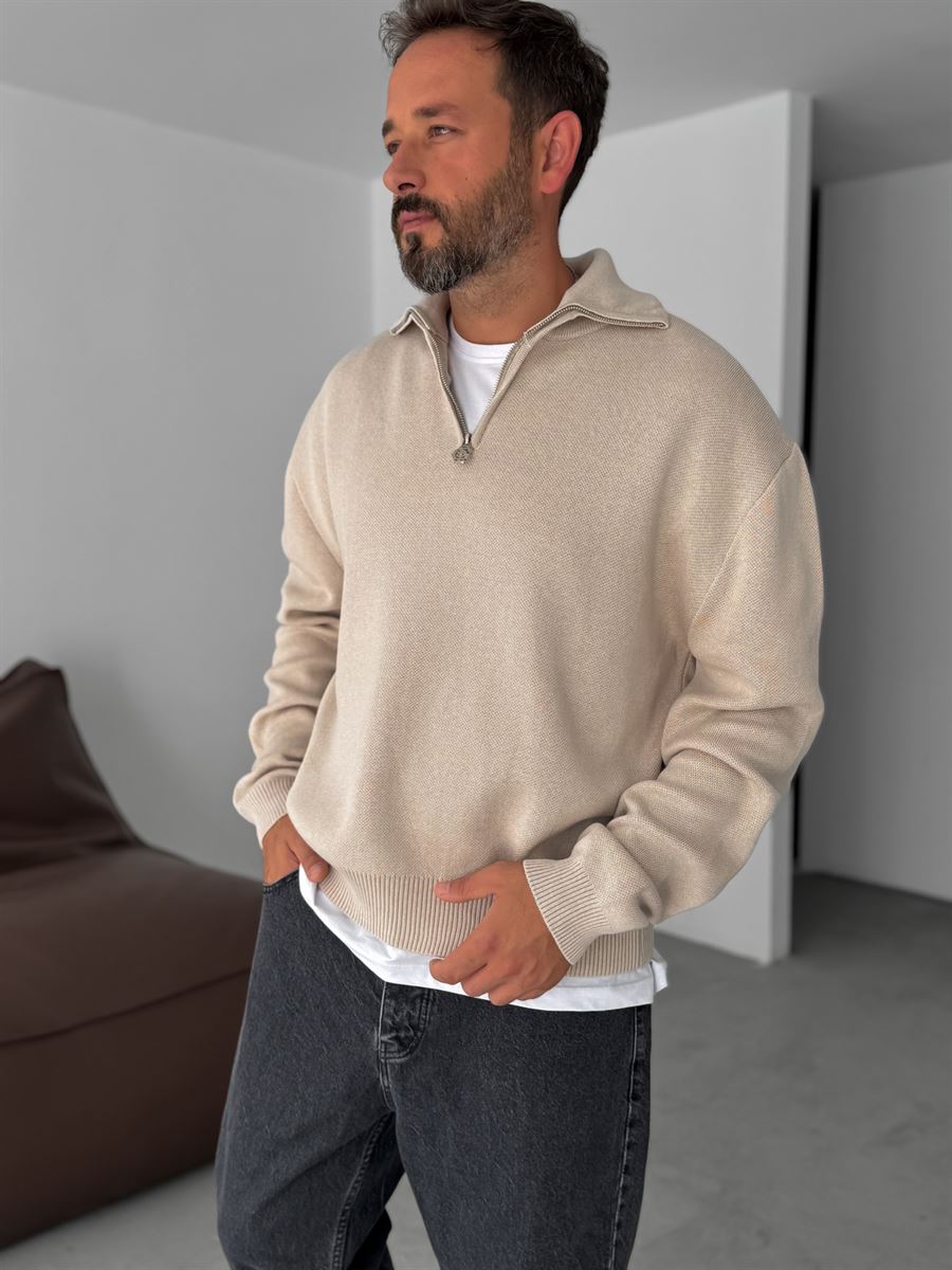 Half-Zip Knitwear Sweatshirt