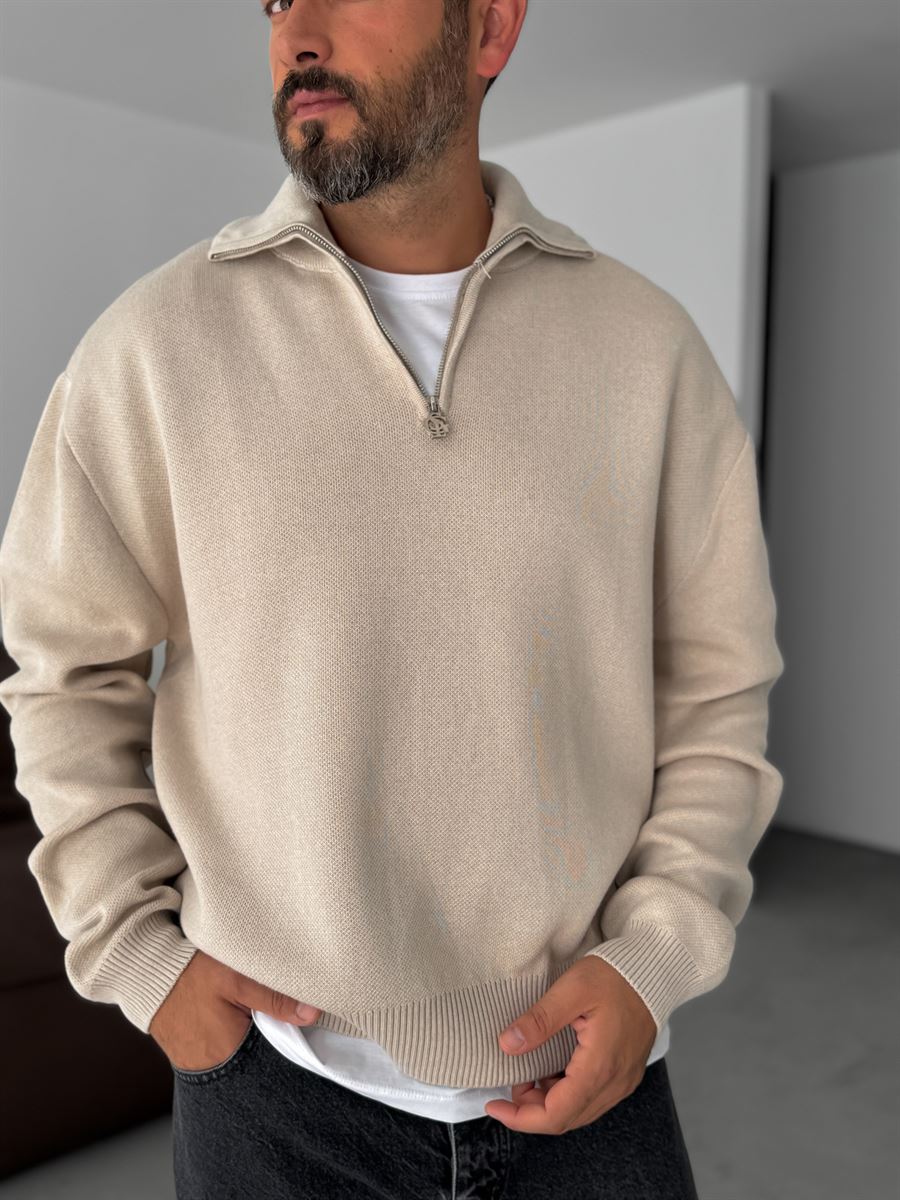 Half-Zip Knitwear Sweatshirt