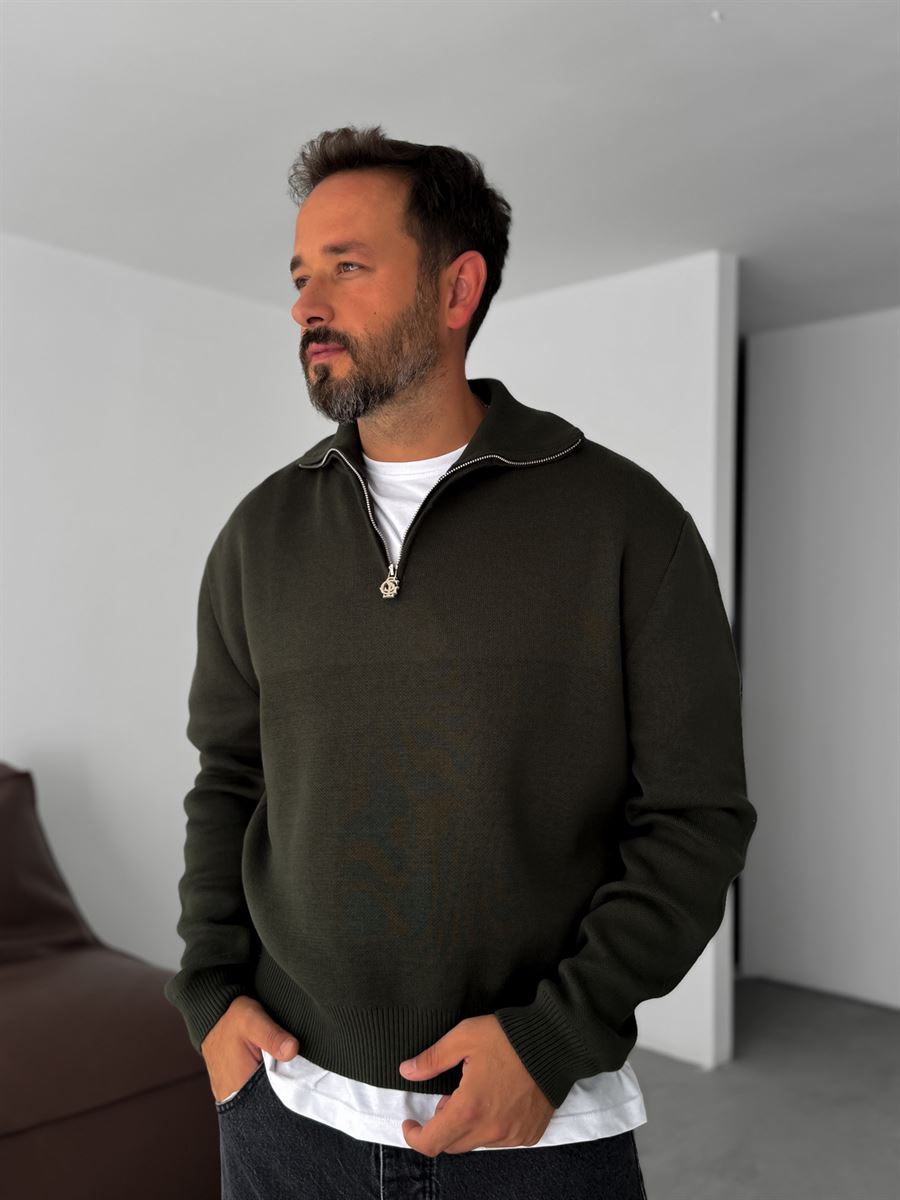 Half-Zip Knitwear Sweatshirt