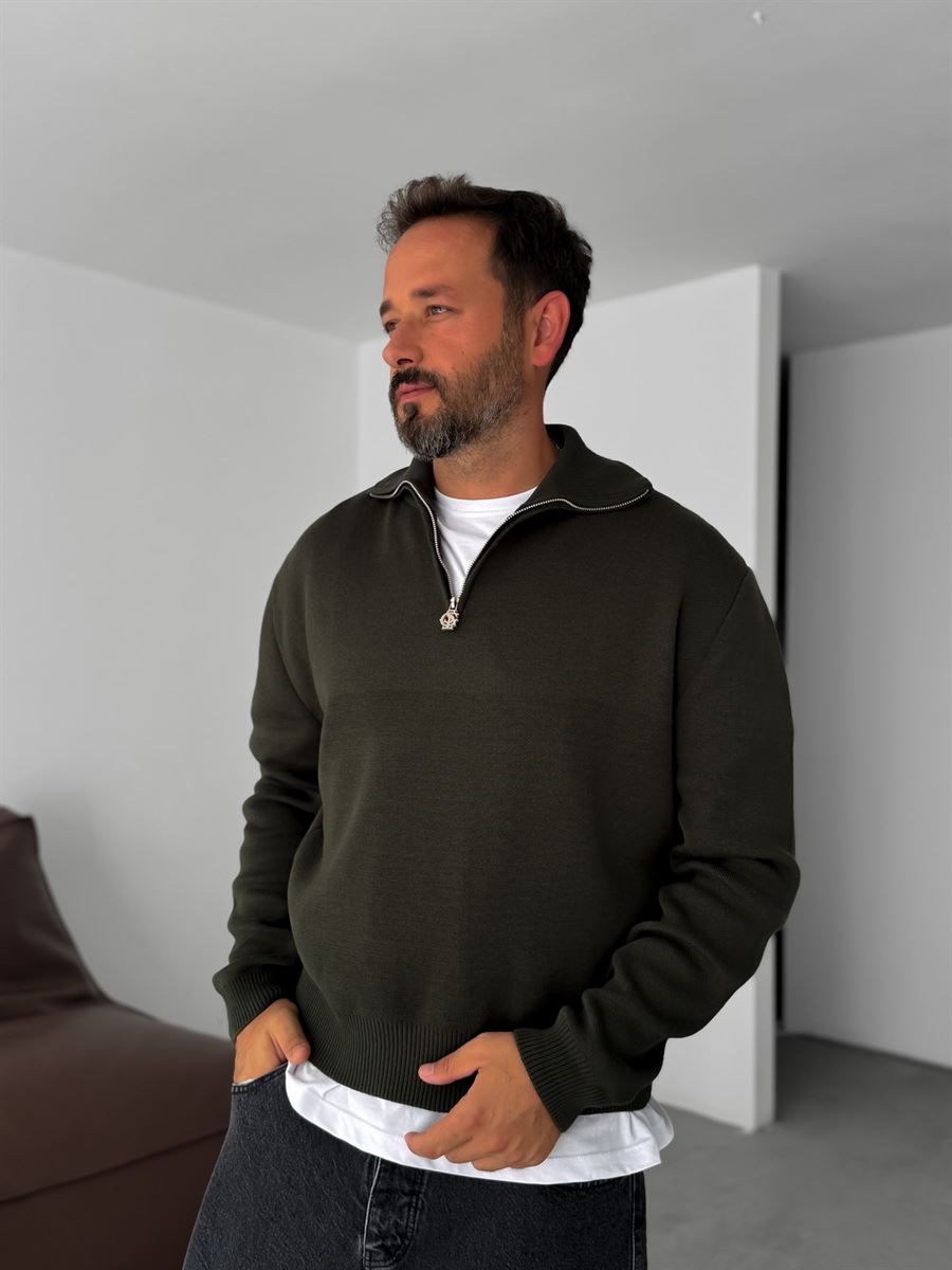 Half-Zip Knitwear Sweatshirt