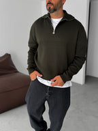 Half-Zip Knitwear Sweatshirt