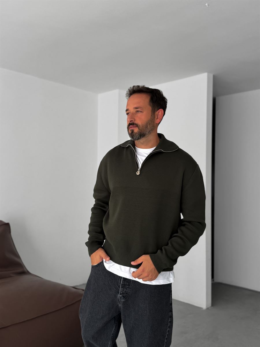 Half-Zip Knitwear Sweatshirt