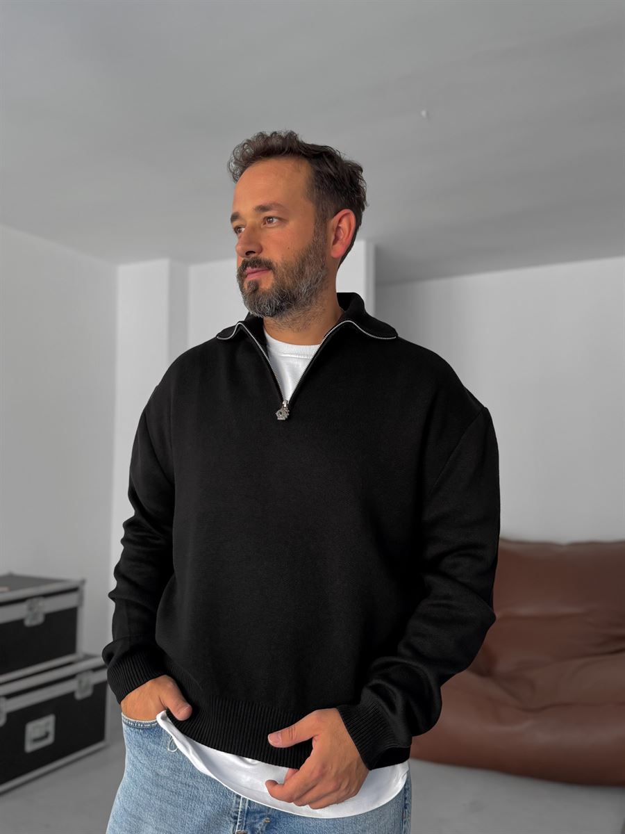 Half-Zip Knitwear Sweatshirt