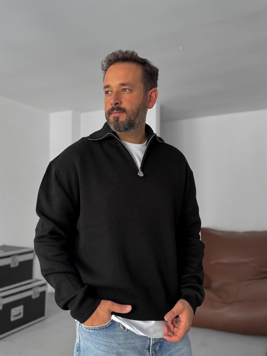 Half-Zip Knitwear Sweatshirt