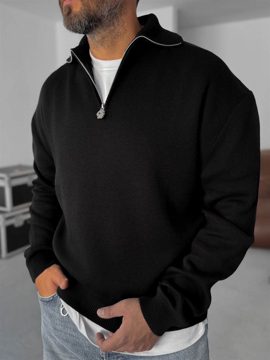 Half-Zip Knitwear Sweatshirt