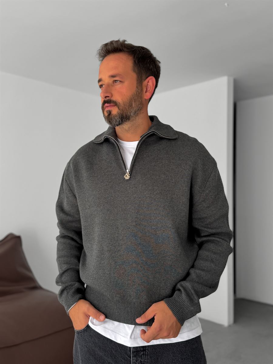 Half-Zip Knitwear Sweatshirt
