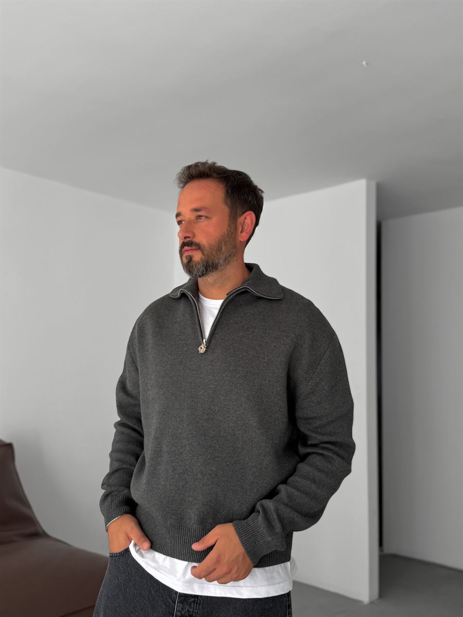 Half-Zip Knitwear Sweatshirt