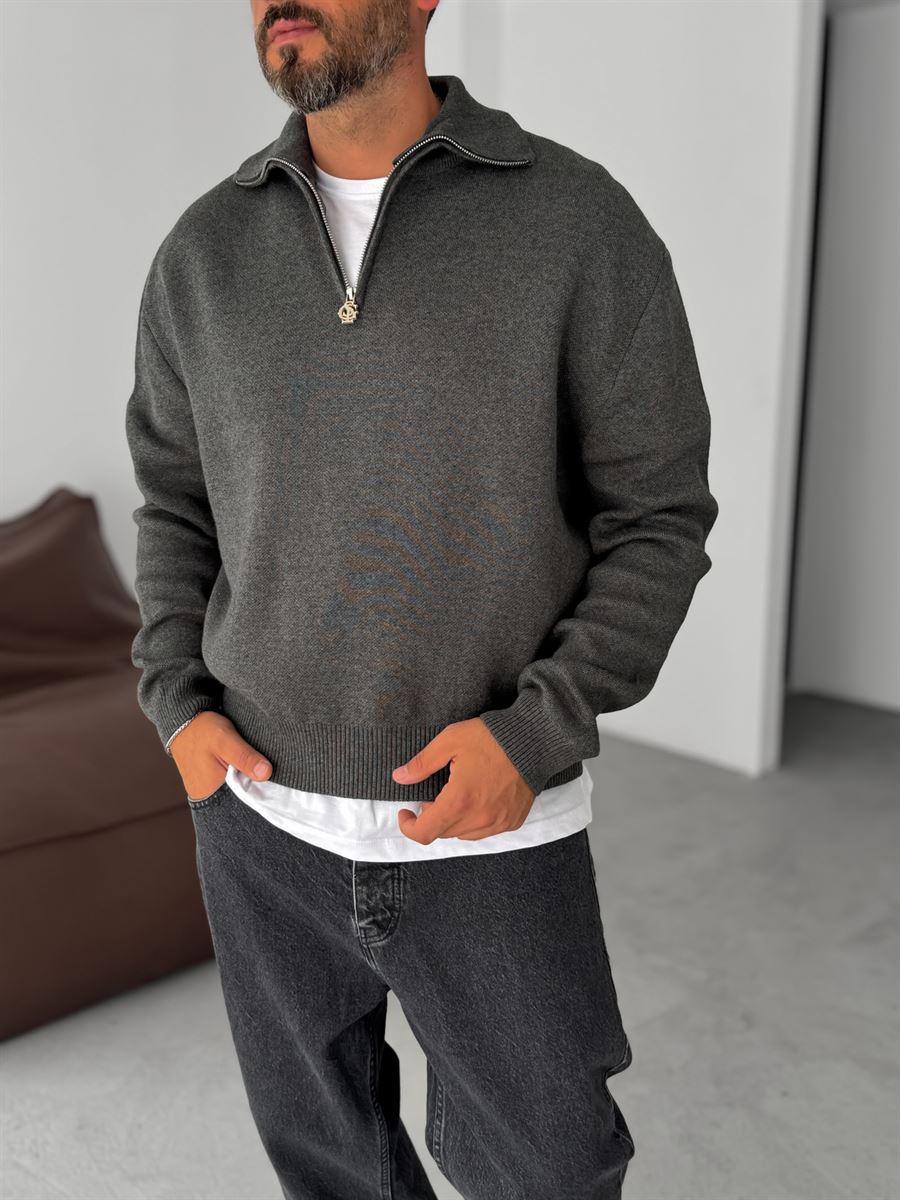 Half-Zip Knitwear Sweatshirt