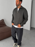 Half-Zip Knitwear Sweatshirt