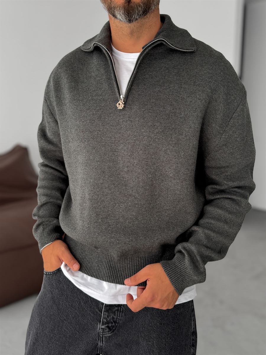 Half-Zip Knitwear Sweatshirt