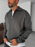 Half-Zip Knitwear Sweatshirt