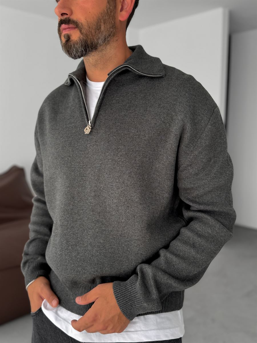 Half-Zip Knitwear Sweatshirt