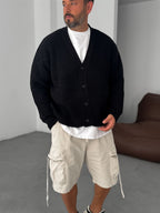 Buttoned Oversize Knit Cardigan