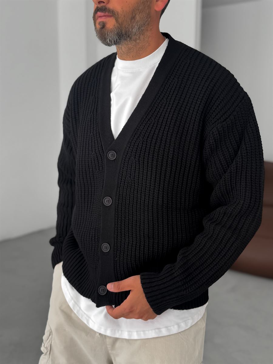 Buttoned Oversize Knit Cardigan