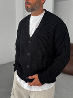 Buttoned Oversize Knit Cardigan