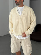 Buttoned Oversize Knit Cardigan