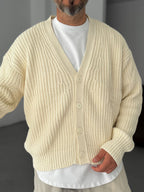 Buttoned Oversize Knit Cardigan