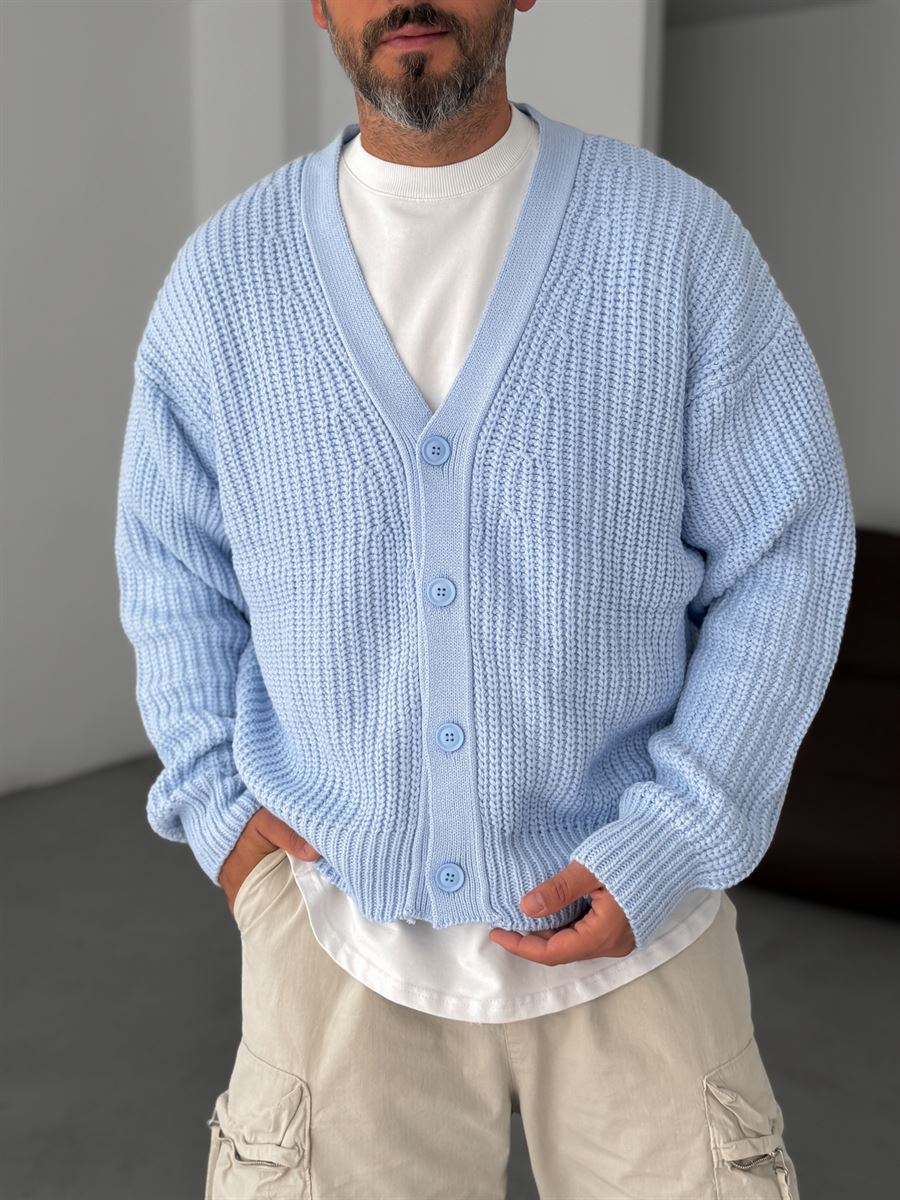 Buttoned Oversize Knit Cardigan