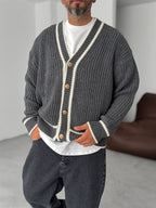 Button Detailed Oversize Knit Cardigan