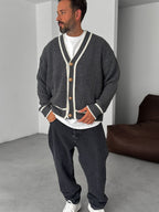 Button Detailed Oversize Knit Cardigan