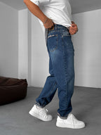 Hem Distressed Baggy Jean