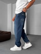 Hem Distressed Baggy Jean