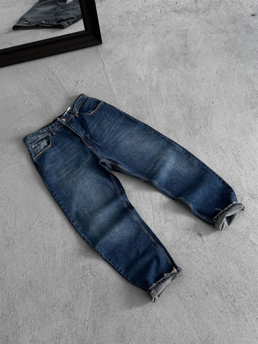 Hem Distressed Baggy Jean