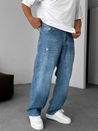 Distressed Detail Baggy Jean