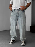 Distressed Detail Baggy Jean
