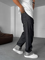 Baggy Jean with Folded Hem Detail