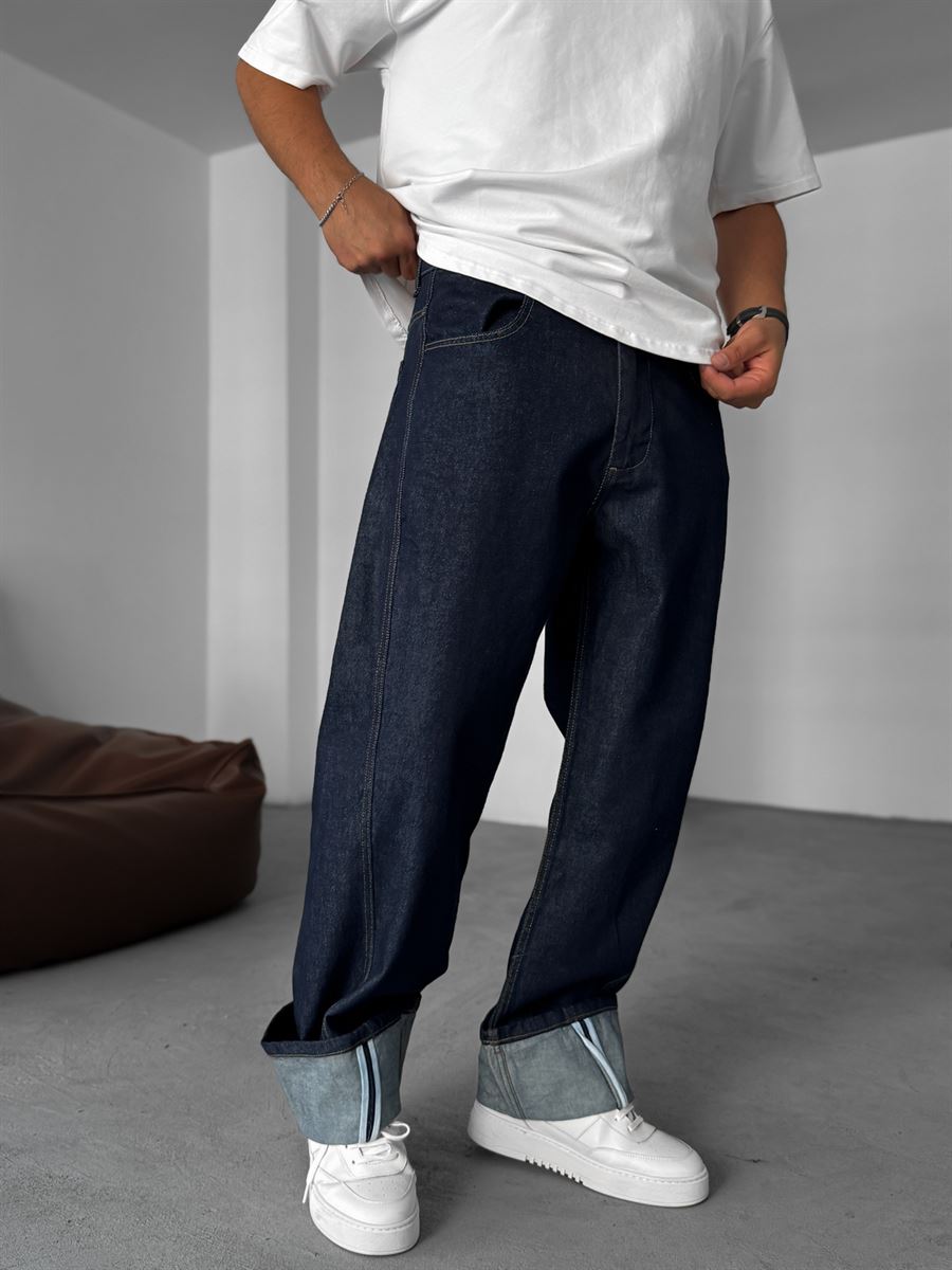 Baggy Jean with Folded Hem Detail