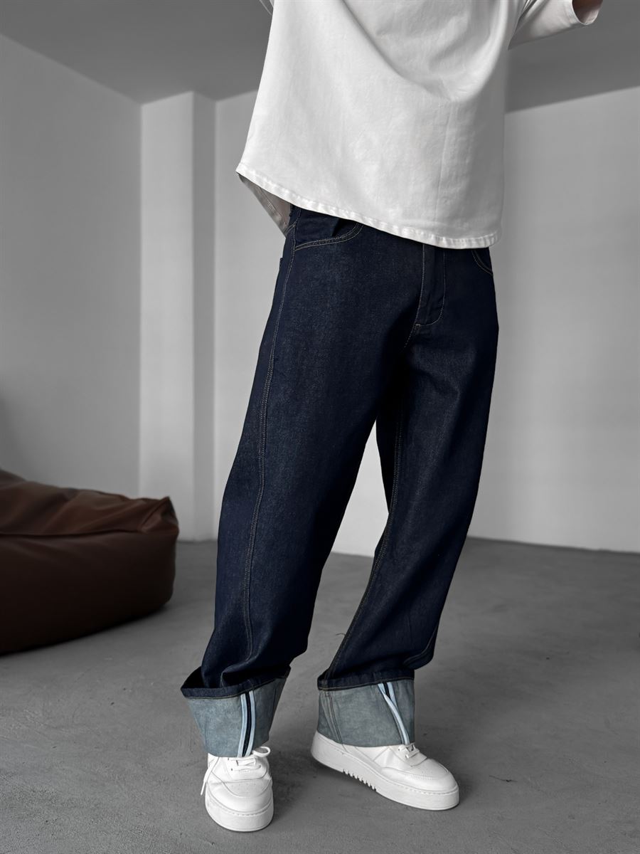 Baggy Jean with Folded Hem Detail