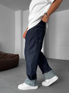 Baggy Jean with Folded Hem Detail